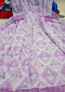 Lavender Printed Ethnic Gown