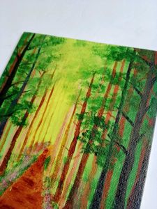 Green Forest View Hand-painted Painting