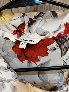 Floral Print Tie Neck Top
