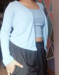 Light Blue Open Cardigan