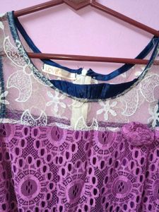 Lace Overlay Party Dress