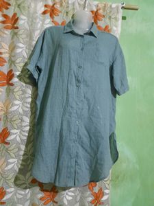 Green Button-Up Shirt