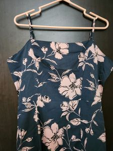 Grey &amp; Pink Floral A-Line Dress
