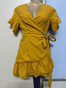 Pintrest Yellow Wrap Dress