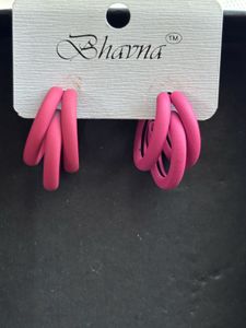 Pink Hoop Earrings