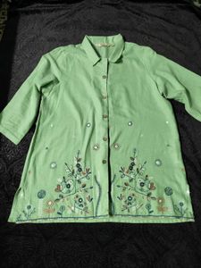 🌸Sage Green Embroidered Tunic On Sale!