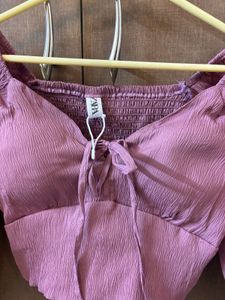 Zara Puffy Sleeve Padded Crop Top