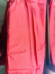 🩷coral peachish pink Sequin saree🩷