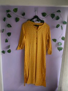 Yellow Printed Kurta