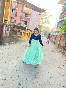 Elegant Green Lace Lehenga Set