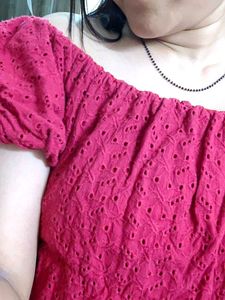 ❤️ Cute Eyelet Puff Sleeve Short Dress