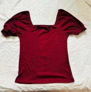Tshirt- Top With Puffed Sleeves