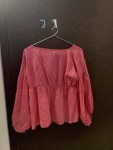 Pink Tie-Neck Blouse