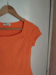 Beautiful Square Neck  And Mesh Top