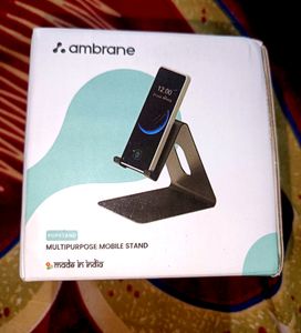 Ambrane Mobile Holding Tabletop Stand, 180 Degree View, Premium Metal Body, Wide Compatibility, Multipurpose, Anti-Skid Design (Pop Stand, Black)