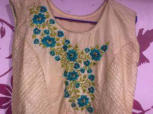 Embroidered Floral Sleeveless Gown