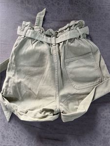 Olive Green High-Waisted Shorts