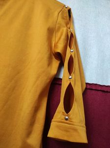 Beautiful Yellow Cutwork Top