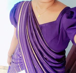 Elegant Purple &amp; White Davani Set Ready To Wear