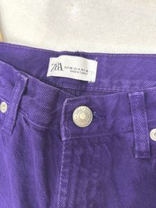 Zara Purple Denim Pants