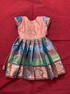 Baby Girl Traditional Frock - Coral Pavadai Sattai