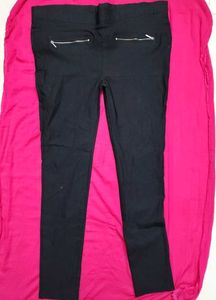 Low Waist 38" Cotton Pants with Back Pockets