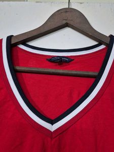 Red V-Neck Tee