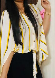Striped yellow and white top