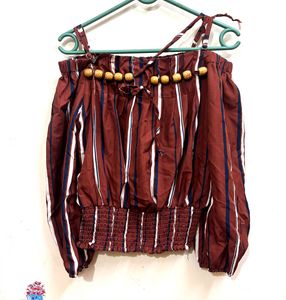 Women Brown Top Full Sleeves