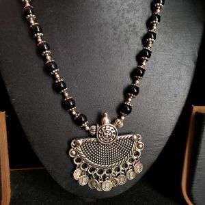 Beaded Silver Necklace
