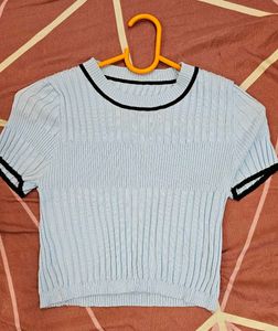 ribbed colourblock good quality crop top