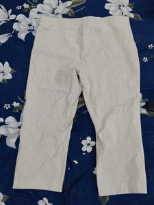Beige Cropped Pants