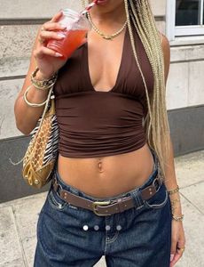 Brown Halter Top