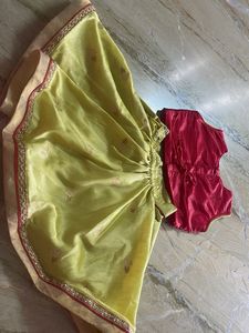 Never Worn Cute Yellow And Red Lehenga For 1-2yrs