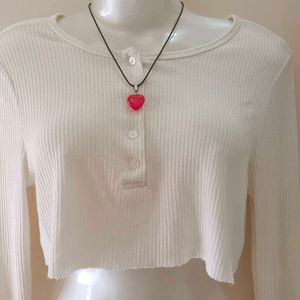 White Pullover Crop Top🤍
