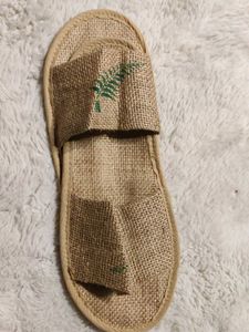 Fern Print Jute Slippers