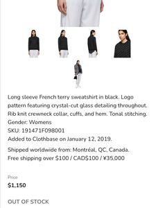 stellamccartney crystals monogram Sweatshirt