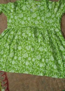 Green Floral Print Kurti