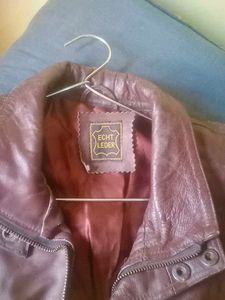 Burgundy Leather Bomber Jacket