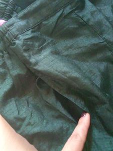 Branded Bottle Green Kurta With Plazzo Dupatta