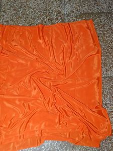 Orange  Crape Silk Fabric