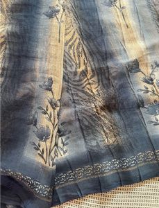 Grey Printed Saree