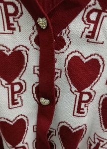 Cute Heart Pattern Cardigan L Size
