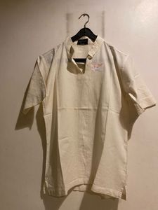 Vintage-Style Cream Short Sleeve Shirt