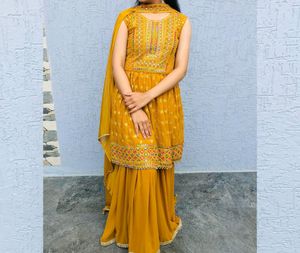 Mustard Sharara Set