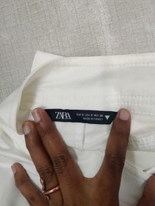ZARA White Skort with Pockets