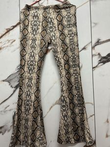 Snakeskin Print Bell Bottoms
