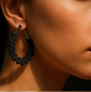 Black Hoop Earrings