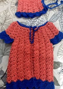 Crochet Top &amp; Cap For 3-6 Months Baby