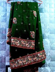 Heavy Embroidery luxury Saree😍🩵